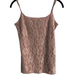 Loft Pink Blush Lace Front Camisole Tank Top Size Medium